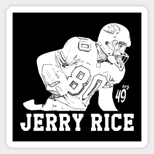 Jerry Rice | White retro Magnet